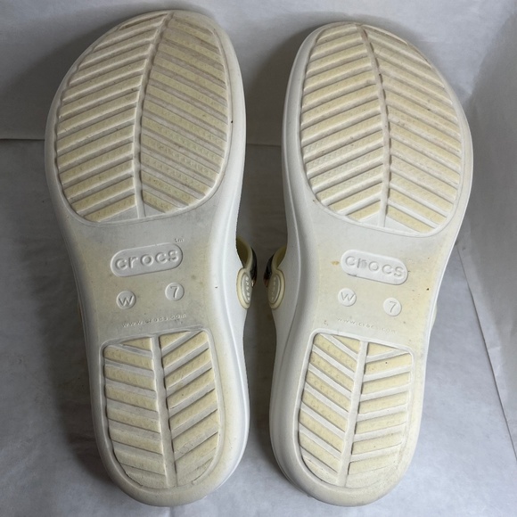 Crocs Sanrah Duel Comfort Thong White/Ivory Gold/Silver 205470 Women's Sz 7 - Picture 2 of 10